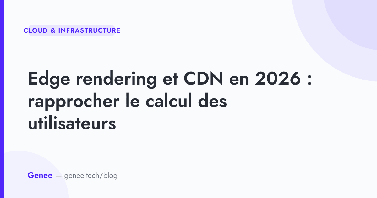 Edge rendering et CDN en 2026 | Genee